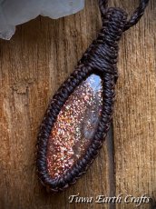 画像6: 【自信向上・行動力アップ】きらきら虹色シラー太陽の石 レピドクロサイト入り レインボーサンストーン ネックレス／ペンダント 水晶★シンプル＆ナチュラル 1点物 ハンドメイド マクラメ 天然石 お守りヒーリングアクセサリー (6)