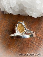 画像11: 【自信・積極性アップ・開運】1点物 高品質シトリン リング with 宝石質ロードライトガーネット 指輪 16号★植物・葉っぱデザイン 商売繁盛・財運・金運アップお守り ハンドメイドジュエリー　パワーストーン天然石ヒーリングストーン お守りアクセサリー　スピリチュアル　11月誕生石 (11)