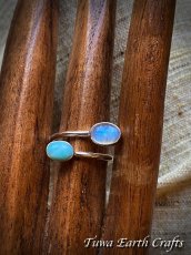 画像15: 高品質ブルームーンストーン ＆ ラリマー リング 指輪 サイズ調節可能 オープンリング  15号 16号 17号 18号★天然石パワーストーン お守りアクセサリー スピリチュアル ヒーリングジュエリー (15)