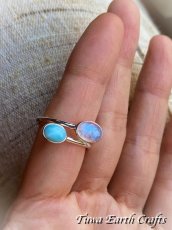 画像3: 高品質ブルームーンストーン ＆ ラリマー リング 指輪 サイズ調節可能 オープンリング  15号 16号 17号 18号★天然石パワーストーン お守りアクセサリー スピリチュアル ヒーリングジュエリー (3)