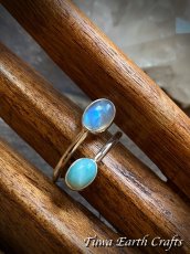 画像16: 高品質ブルームーンストーン ＆ ラリマー リング 指輪 サイズ調節可能 オープンリング  15号 16号 17号 18号★天然石パワーストーン お守りアクセサリー スピリチュアル ヒーリングジュエリー (16)