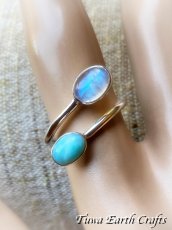 画像20: 高品質ブルームーンストーン ＆ ラリマー リング 指輪 サイズ調節可能 オープンリング  15号 16号 17号 18号★天然石パワーストーン お守りアクセサリー スピリチュアル ヒーリングジュエリー (20)