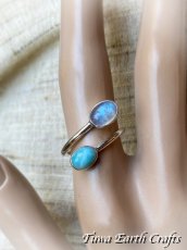 画像12: 高品質ブルームーンストーン ＆ ラリマー リング 指輪 サイズ調節可能 オープンリング  15号 16号 17号 18号★天然石パワーストーン お守りアクセサリー スピリチュアル ヒーリングジュエリー (12)