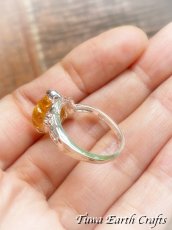 画像7: 【自信・積極性アップ・開運】1点物 高品質シトリン リング with 宝石質ロードライトガーネット 指輪 16号★植物・葉っぱデザイン 商売繁盛・財運・金運アップお守り ハンドメイドジュエリー　パワーストーン天然石ヒーリングストーン お守りアクセサリー　スピリチュアル　11月誕生石 (7)