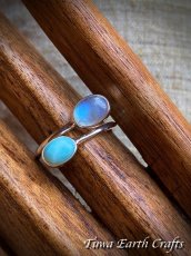 画像4: 高品質ブルームーンストーン ＆ ラリマー リング 指輪 サイズ調節可能 オープンリング  15号 16号 17号 18号★天然石パワーストーン お守りアクセサリー スピリチュアル ヒーリングジュエリー (4)