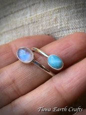 画像24: 高品質ブルームーンストーン ＆ ラリマー リング 指輪 サイズ調節可能 オープンリング  15号 16号 17号 18号★天然石パワーストーン お守りアクセサリー スピリチュアル ヒーリングジュエリー (24)