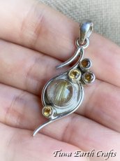 画像11: 【仕事運・金運アップ】高品質ゴールドルチルクォーツ ペンダントトップ with 宝石質きらきらシトリン ★ゴールデンルチル スターリングシルバー　パワーストーン天然石アクセサリー お守り　 (11)