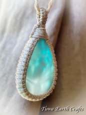 画像17: 【愛と平和のシンボル】大ぶり 高品質ラリマー ペンダント/ネックレス　シンプル＆ナチュラル 生成り＊世界三大ヒーリングストーン 1点もの天然石パワーストーンお守りマクラメアクセサリー (17)