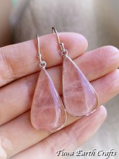 画像9: 【自己肯定・自信アップ】大ぶり高品質ローズクォーツ ピアス*1点物 ヒーリングジュエリー 天然石 パワーストーンアクセサリー  (9)