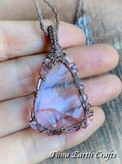 画像14: リバーシブル両面使い可能♪ 宝石質アンダラクリスタル（シエラネバダ産）ネックレス・ペンダント  希少ハートオブゴッドウィズインピンク シンプル＆ナチュラル マクラメ 1点ものパワーストーン天然石ハンドメイドアクセサリー スピリチュアルお守りヒーリングジュエリー (14)