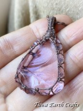 画像4: リバーシブル両面使い可能♪ 宝石質アンダラクリスタル（シエラネバダ産）ネックレス・ペンダント  希少ハートオブゴッドウィズインピンク シンプル＆ナチュラル マクラメ 1点ものパワーストーン天然石ハンドメイドアクセサリー スピリチュアルお守りヒーリングジュエリー (4)