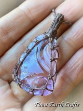 画像15: リバーシブル両面使い可能♪ 宝石質アンダラクリスタル（シエラネバダ産）ネックレス・ペンダント  希少ハートオブゴッドウィズインピンク シンプル＆ナチュラル マクラメ 1点ものパワーストーン天然石ハンドメイドアクセサリー スピリチュアルお守りヒーリングジュエリー (15)