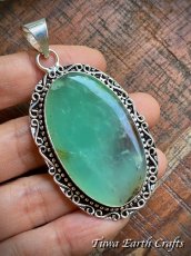 画像4: 石全長4.3cm大ぶり【自己実現・才能開花・自信アップ】高品質 天然クリソプレーズ ペンダントトップ 　ヒーリング お守りジュエリー　パワーストーン 天然石アクセサリー (4)