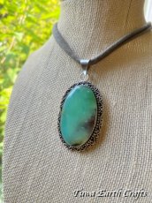 画像18: 石全長4.3cm大ぶり【自己実現・才能開花・自信アップ】高品質 天然クリソプレーズ ペンダントトップ 　ヒーリング お守りジュエリー　パワーストーン 天然石アクセサリー (18)