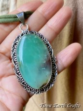 画像6: 石全長4.3cm大ぶり【自己実現・才能開花・自信アップ】高品質 天然クリソプレーズ ペンダントトップ 　ヒーリング お守りジュエリー　パワーストーン 天然石アクセサリー (6)