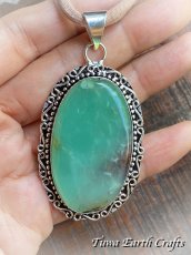 画像5: 石全長4.3cm大ぶり【自己実現・才能開花・自信アップ】高品質 天然クリソプレーズ ペンダントトップ 　ヒーリング お守りジュエリー　パワーストーン 天然石アクセサリー (5)