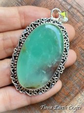 画像3: 石全長4.3cm大ぶり【自己実現・才能開花・自信アップ】高品質 天然クリソプレーズ ペンダントトップ 　ヒーリング お守りジュエリー　パワーストーン 天然石アクセサリー (3)