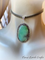 画像8: 石全長4.3cm大ぶり【自己実現・才能開花・自信アップ】高品質 天然クリソプレーズ ペンダントトップ 　ヒーリング お守りジュエリー　パワーストーン 天然石アクセサリー (8)