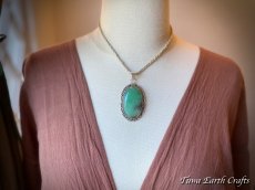 画像20: 石全長4.3cm大ぶり【自己実現・才能開花・自信アップ】高品質 天然クリソプレーズ ペンダントトップ 　ヒーリング お守りジュエリー　パワーストーン 天然石アクセサリー (20)