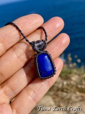 画像1: 【邪気払い・開運・受験お守り】高品質ラピスラズリ（アフガニスタン産）ペンダント ネックレス　 マクラメ 星空色 シンプル パワーストーン天然石アクセサリー 合格祈願　厄除けお守り スピリチュアル (1)