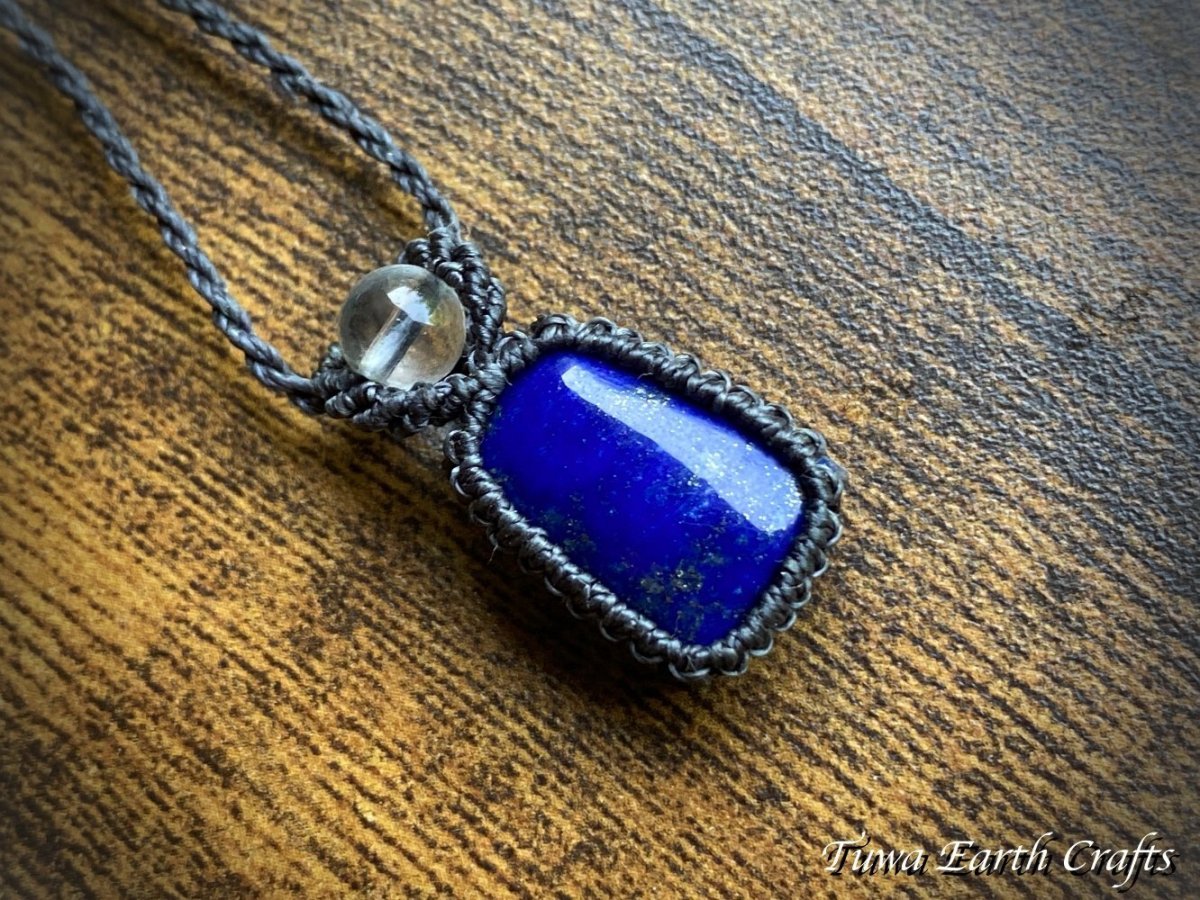 画像21: 【邪気払い・開運・受験お守り】高品質ラピスラズリ（アフガニスタン産）ペンダント ネックレス　 マクラメ 星空色 シンプル パワーストーン天然石アクセサリー 合格祈願　厄除けお守り スピリチュアル (21)
