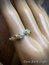 画像6: 【チャンスの引き寄せ・直観力アップ】宝石質ブルートパーズ 指輪リング with アメジスト サイズ調節可能 16号 17号 18号  天然石アクセサリー　キレイめ 上品 デザイン　1点もの ハンドメイド 彫金ジュエリー　銀細工 　 (6)