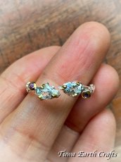 画像1: 【チャンスの引き寄せ・直観力アップ】宝石質ブルートパーズ 指輪リング with アメジスト サイズ調節可能 16号 17号 18号  天然石アクセサリー　キレイめ 上品 デザイン　1点もの ハンドメイド 彫金ジュエリー　銀細工 　 (1)