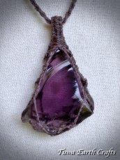 画像29: 石全長4.5cm 大ぶり 高品質アンダラクリスタル（シエラネバダ産）ネックレス・ペンダント  大きな原石 ヴァイオレットソブリンアメジスト 紫 ディープパープル シンプル マクラメ 1点もの ハンドメイドアクセサリー スピリチュアル お守り ヒーリングジュエリー (29)