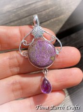 画像6: 【癒し・ストレス緩和・表現力アップ】まんまる高品質パープライト ペンダント with アメジスト*天然石パワーストーンアクセサリー*ヒーリングストーンジュエリー (6)