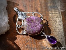 画像8: 【癒し・ストレス緩和・表現力アップ】まんまる高品質パープライト ペンダント with アメジスト*天然石パワーストーンアクセサリー*ヒーリングストーンジュエリー (8)