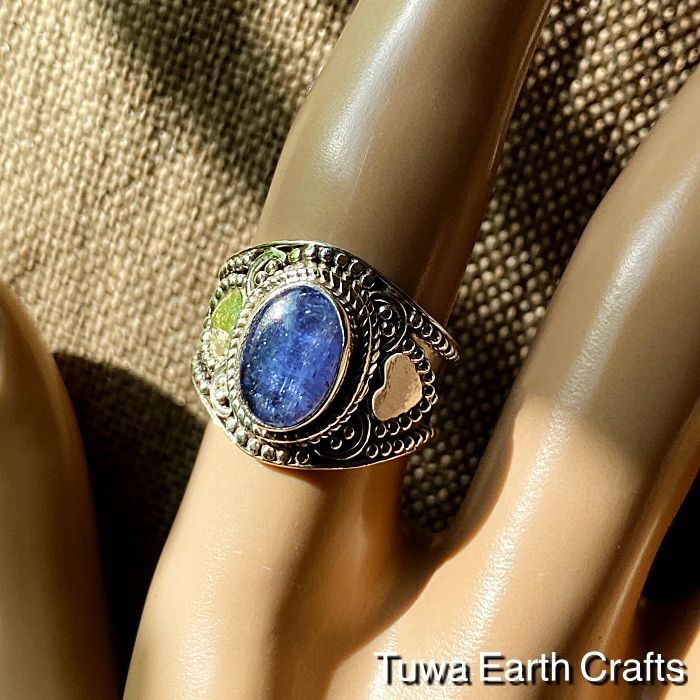 vintage ヴィンテージ  ブルー デザインリング指輪 silver925