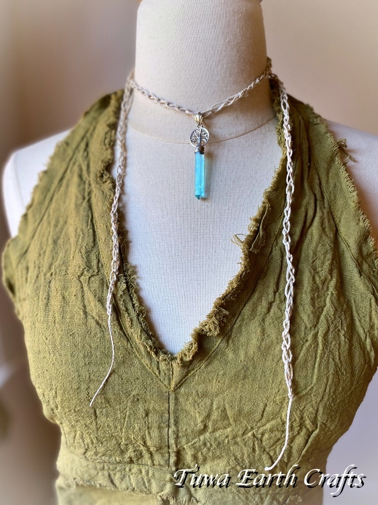 再入荷♪【Tuwaオリジナル】マルチに使える編み編みヘンプチェーン 麻紐 ナチュラル 生成り ネックレス コード*金属アレルギーの方にも安心 ブレスレット*ヒッピーバンド*ラリエット*チョーカー